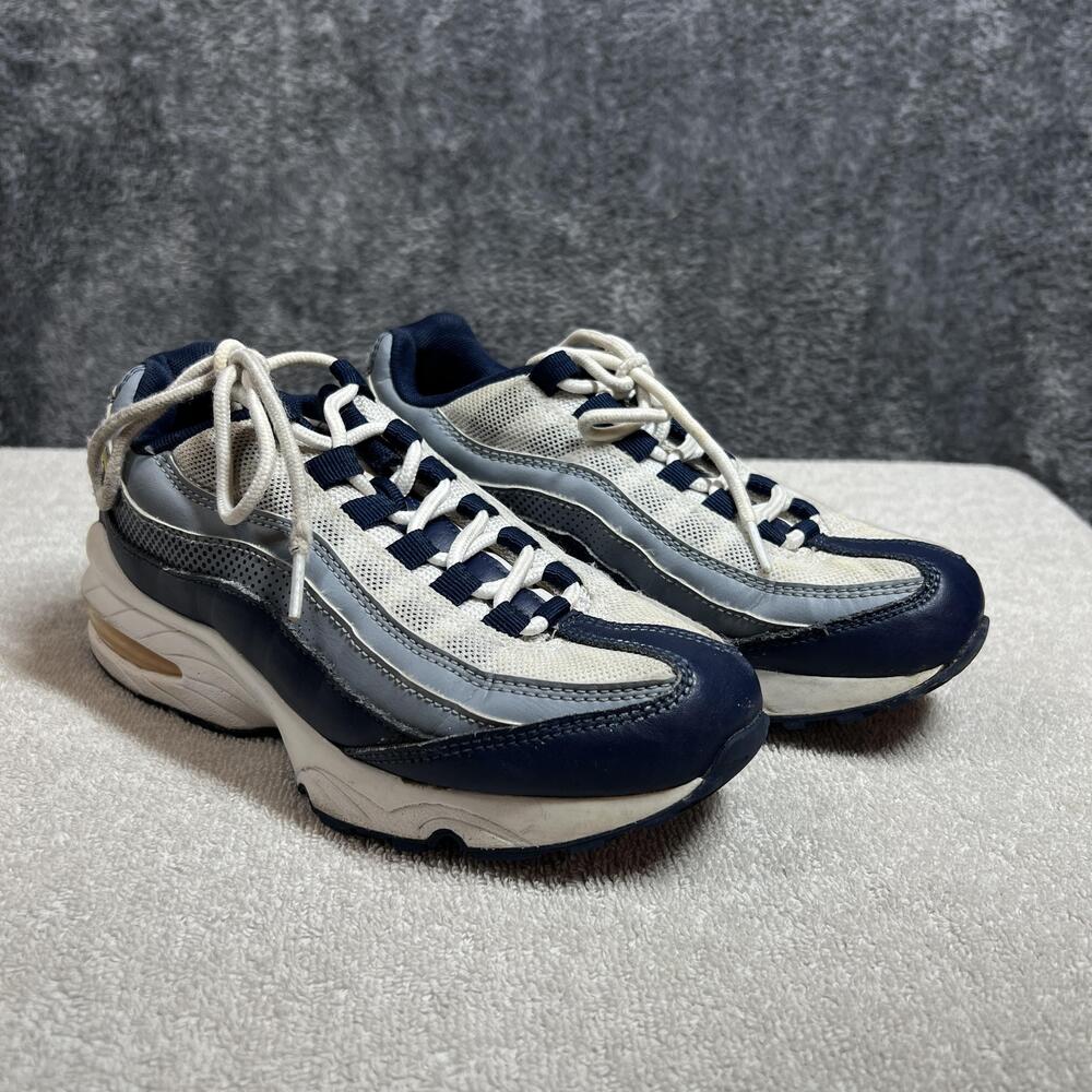 Nike Air Max Blue White Unisex Kids Running Shoes Size 5Y Cushioned AV5138-400